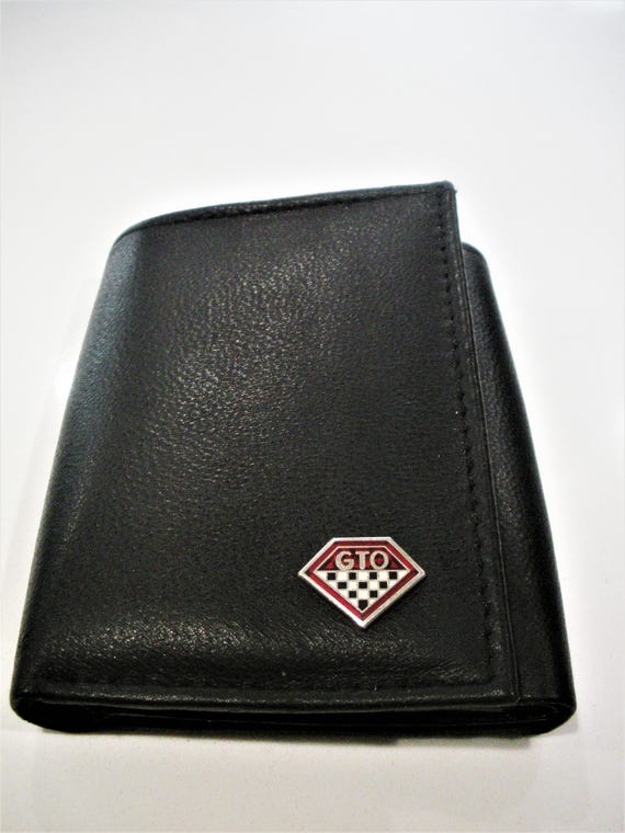 GTO/ポンティアック ブラックレザー 三つ折り財布、素晴らしいギフト