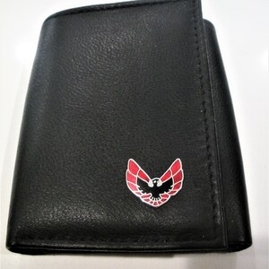 Cartera triple de cuero negro Trans Am, ideal como regalo, recuerdo, Día del Padre, Navidad, cumpleaños, aniversario, para nuevos propietarios de vehículos, recuerdo.