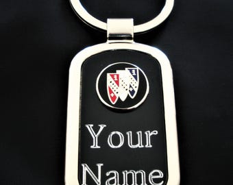 Buick Black Onyx & Silver Keyring-Free Engraving, Great Gift  Keepsake, Fathers Day, Christmas, Birthday, Automotive gift, remembrance