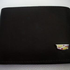 Portafoglio bifold moderno in pelle nera Cadillac, ottimo regalo, ricordo, festa del papà, Natale, compleanno, anniversario, nuovo proprietario di auto, ricordo