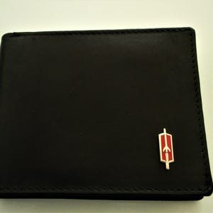 Cartera plegable de cuero negro Oldsmobile, excelente regalo, recuerdo, día del padre, Navidad, cumpleaños, aniversario, nuevo propietario del automóvil, recuerdo