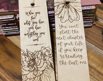 Floral Bookmark SVG File: Glowforge Laser Cut Template (Digital Download)