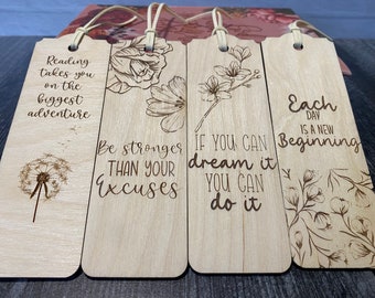 Floral Bookmark SVG: Laser Cut Glowforge Files (Digital Download)