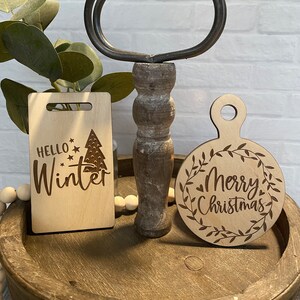 Gelaagd kerstdecor: snijplank mini boerderij