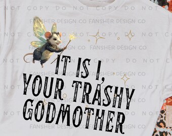 Trashy Godmother Opossum Design - PNG for Sublimation (Digital Download)