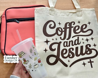 Coffee and Jesus Gift Set, Bible Case - Cold Cup - Tote Bag
