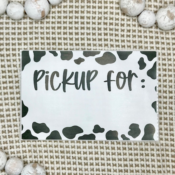 Cow Print Pickup Label - 100 pack - 4x6” Labels - Small Business Stickers / Supplies