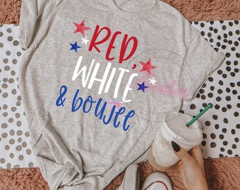 PNG / SVG Red White and Boujee, Coquette Bow, Fourth of July Designs for DTF Printing