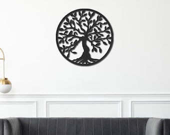 Árbol de la Vida de madera – Decoración de pared natural – Arte mural simbólico – Decoración de pared zen – Hecho a mano en Francia