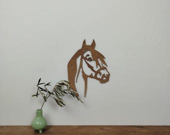 Caballo de Camarga, decoración de pared de madera artesanal, símbolo de la Provenza, hecho en Francia.