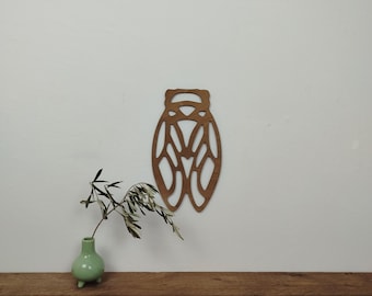 Decoración de pared de cigarra – Símbolo de la Provenza – Decoración de pared de madera artesanal – Hecho en Francia – Decoración de pared del sur de Francia