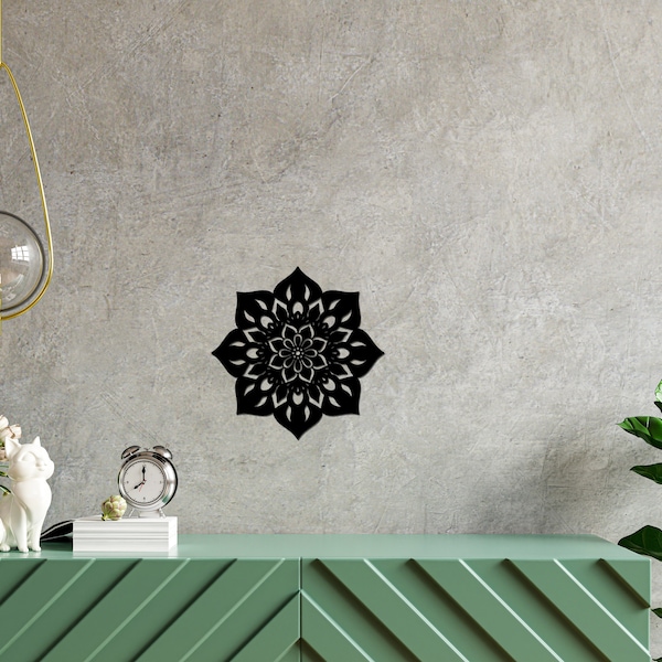 Décoration murale mandala - cadre bois - Idée cadeau