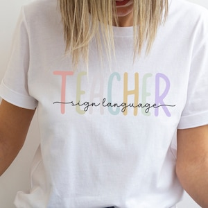 Sign Language Teacher Tshirt, Deaf and Hard of Hearing Teacher Shirt, D/HH Teacher Shirt, Gift for Teacher, ASL Teacher Shirt,Deaf Educator