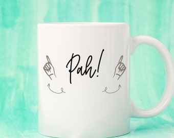 ASL Pah Coffee Mug, American Sign Language Gift, ASL Gift, ASL Teacher, Deaf Education Grad Gift, Intérprete de lenguaje de señas,