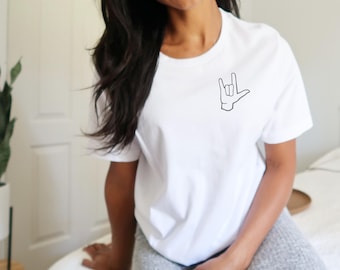 ily hand sign ASL Shirt, Hand Love Tee, Valentines Day T-Shirt, I Love You Sign Shirt, ASL Design Shirt, Sign Language Shirt, matching asl
