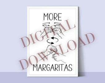 ASL Więcej Margaritas PNG Przezroczyste pobieranie cyfrowe, Głucha koszulka Margarita Język migowy Koszulka Margarita Miłośnik Nauczyciel edukacji specjalnej