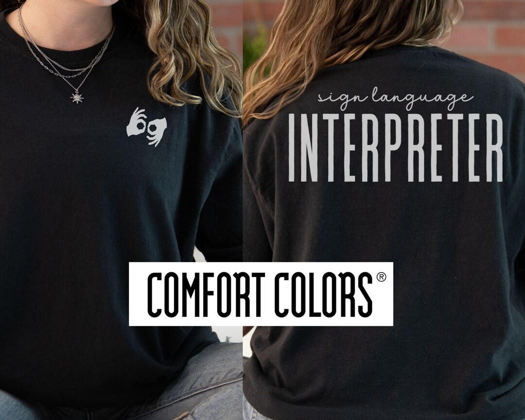 ASL Sign Language Interpreter Gender Neutral Tee With ILY or ...