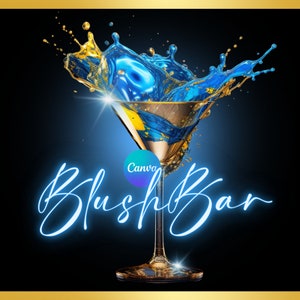 Bartender Logo, Mobile Bartending Logo, DIY Logo, Business Logo, Luxury Logo, Glam Logo, Bartending Logo, Canva Logo