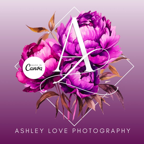 Floral Logo, Photography Logo, DIY Logo, Business Logo, Luxury Logo, Glam Logo, Girly Logo, Canva Logo