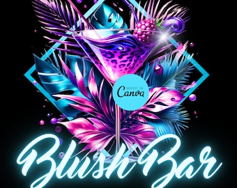 Bartender Logo, Mobile Bartending Logo, DIY Logo, Business Logo, Luxury Logo, Glam Logo, Bartending Logo, Canva Logo