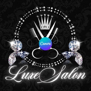 Nail Tech Logo, DIY Logo, Business Logo, Luxury Logo, Glam Logo, Glitter Logo, Canva Logo