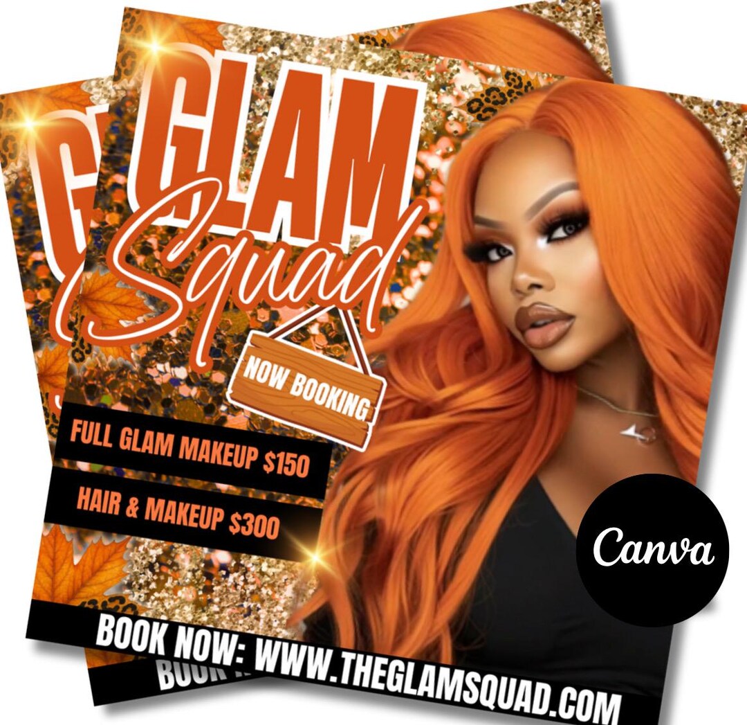 Animated Fall Glam Flyer | Editable Motion Flyer Template | Makeup ...