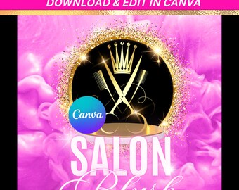 Glam Logo, DIY Logo, Boutique Logo, Hair Logo, Luxury Logo, Salon Logo, Lash Logo, Glam Logo, Glitter Logo, Canva Logo