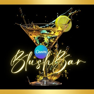 Bartender Logo, Mobile Bartending Logo, DIY Logo, Business Logo, Luxury Logo, Glam Logo, Bartending Logo, Canva Logo