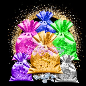 Money Clipart | Money Bags Clipart | Glam Money Clipart PNG FILES