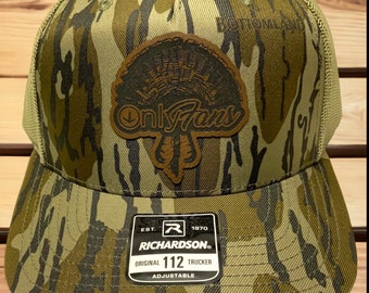 Sombrero de caza de pavo. Parche OnlyFans, Mossy Oak, Realtree Turkey, Richardson 112 Trucker.