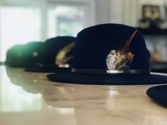 Wool Wide Brim Hat with Feather Accent HEYXI Womens White Wide Brim Flat Panama Hat Feather Bowknot  main image 4