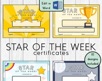 Star of the Week Certificates (bumper pack)