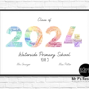 Class of 2024 Print, Personalised, End of Year/Graduation Print, Class Print, Class Gift, End of Year Gift, Graduation Gift, DIGITAL