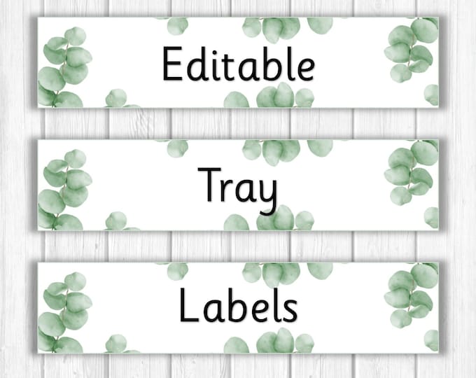 Botanical Themed Tray Labels editable - Etsy