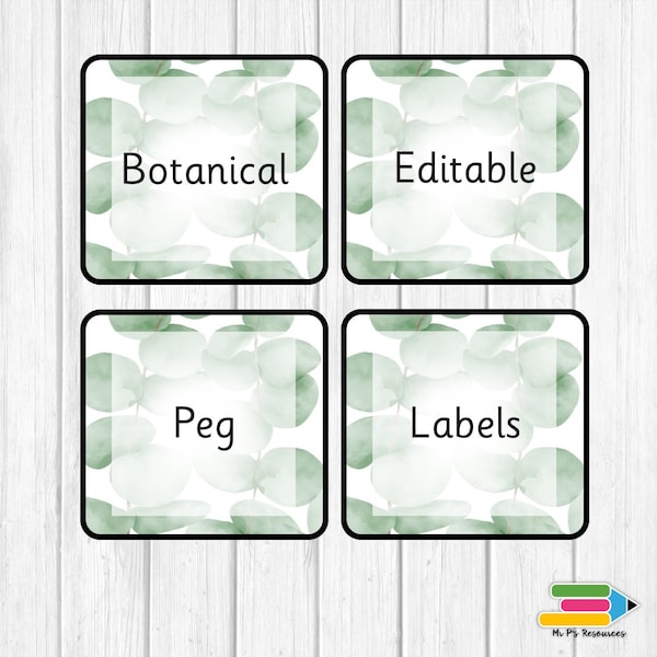 Botanical Themed Peg Labels (editable)