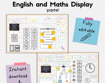 English & Maths Display Pack - Pastel