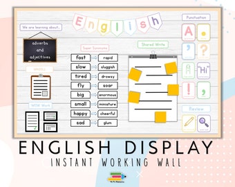 English Working Wall Display (pastel)