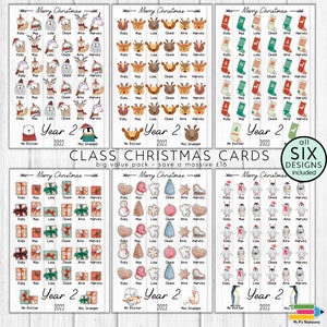 Tarjeta de Navidad personalizada para la clase (BUMPER PACK)