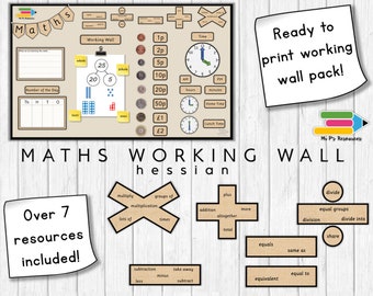 Maths Working Wall Display (hessian)
