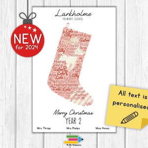 Personalisierter Weihnachtsstrumpfdruck, Weihnachtsgeschenk, Klassendruck, Schule, DIGITAL