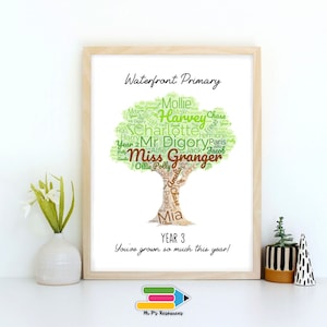 Impresión personalizada de fin de año/graduación, impresión de clase, regalo de clase, regalo de fin de año, regalo de graduación, impresión de árbol, DIGITAL
