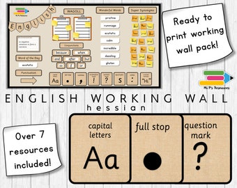 English Working Wall Display (hessian)