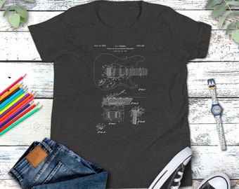 Guitar Patent Youth Tee, Vintage Guitar T-Shirt, Guitar Player Gift, Musician Gift, Electric Guitar, Strat Guitar, Unisex Shirt