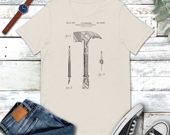 Fireman's Axe Patent Tee, Fire Fighter Shirt, Gift for Firefighter, Soft Vintage Unisex T-Shirt