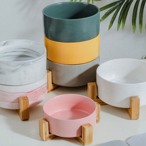 Dog Bowl With Stand Tilted Platform Pet Feeder Solid Stand Etsy