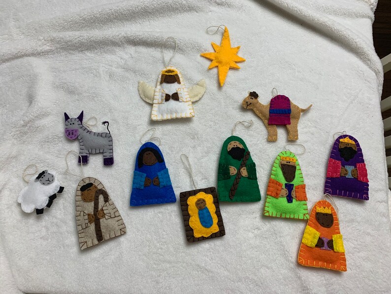 Felt Nativity Ornaments Etsy