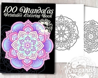 100 Mandalas Coloring Book | PDF | Printable Coloring Pages | Simple Mandalas | Stress Relief Patterns | Art Therapy | Adult Coloring Pages