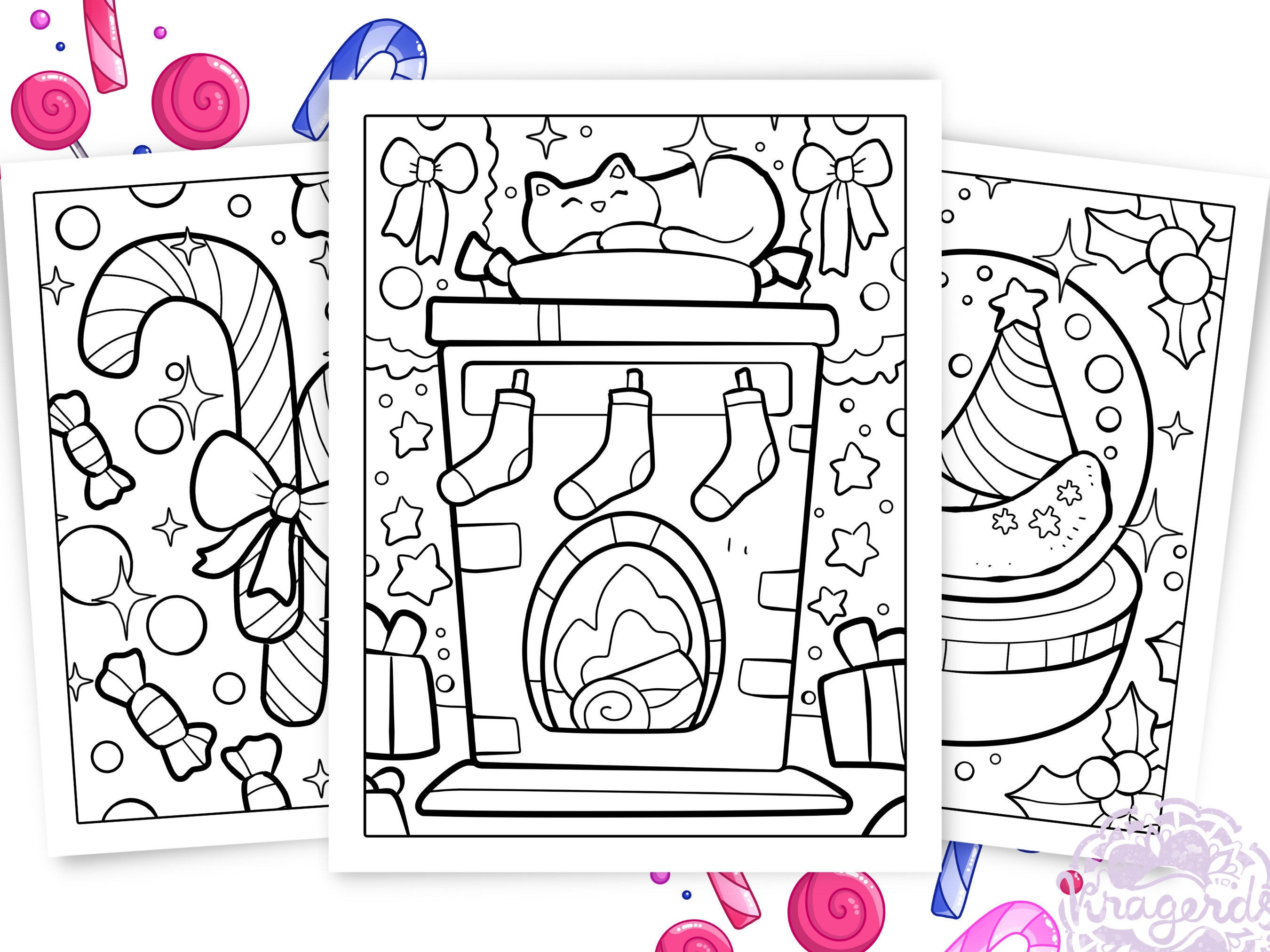 Printable Christmas Magic Coloring Pages PDF Gift Idea for Kids Instant