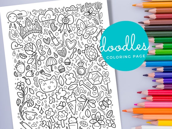 444 Doodles to Color: a fun and relaxing doodle coloring book for adults  and teens! So many cute doodles to color for mindfulness and relaxation.