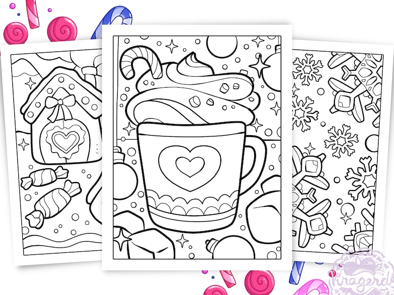 Printable Christmas Magic Coloring Pages PDF Gift Idea for Kids Instant
